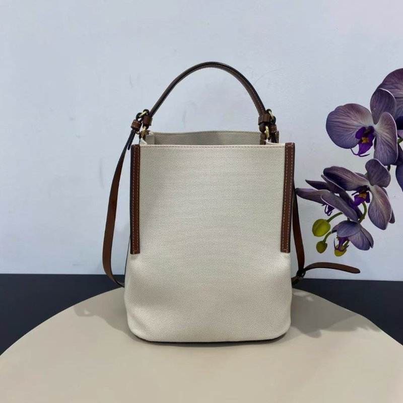 Burberry 20ss 新款logo帆布水桶包 21*16.6*25 99新 配件塵袋-5