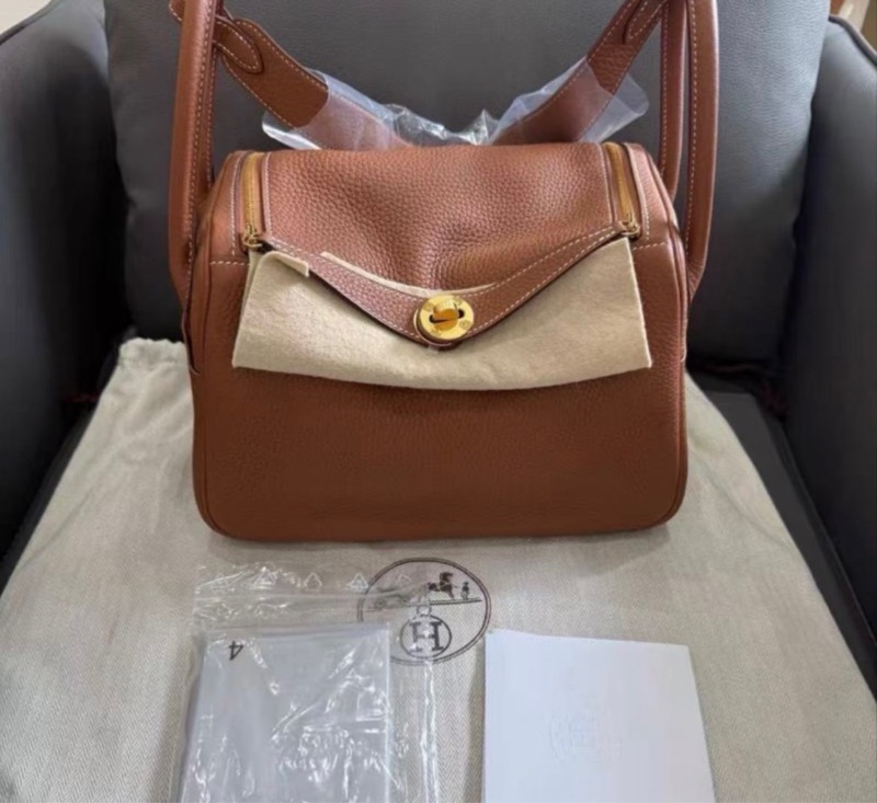 Hermes lindy 26 金棕金扣 全新原模還在 W刻 配件塵袋盒子-0