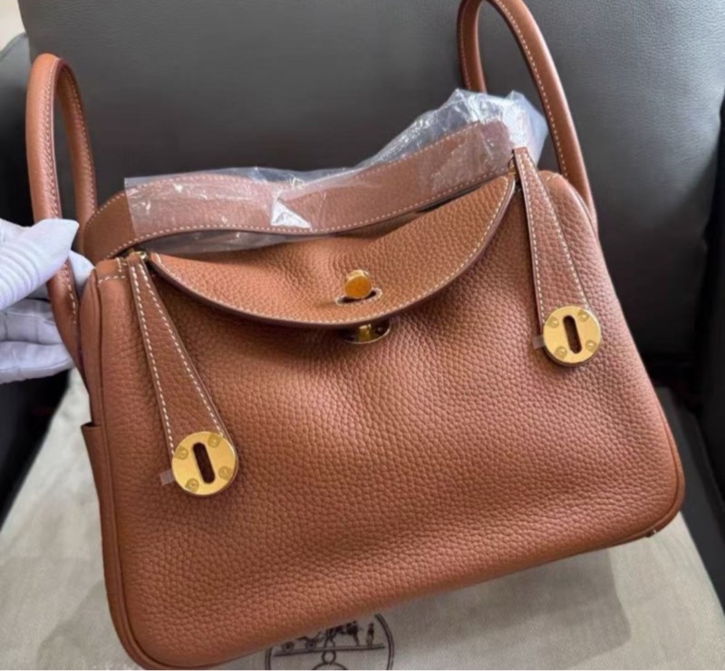 Hermes lindy 26 金棕金扣 全新原模還在 W刻 配件塵袋盒子-3