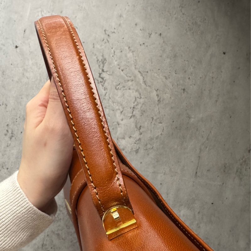 中古 Bally vintage 焦糖色 棕色 兩用包 真皮手袋 側背包 斜背包-14