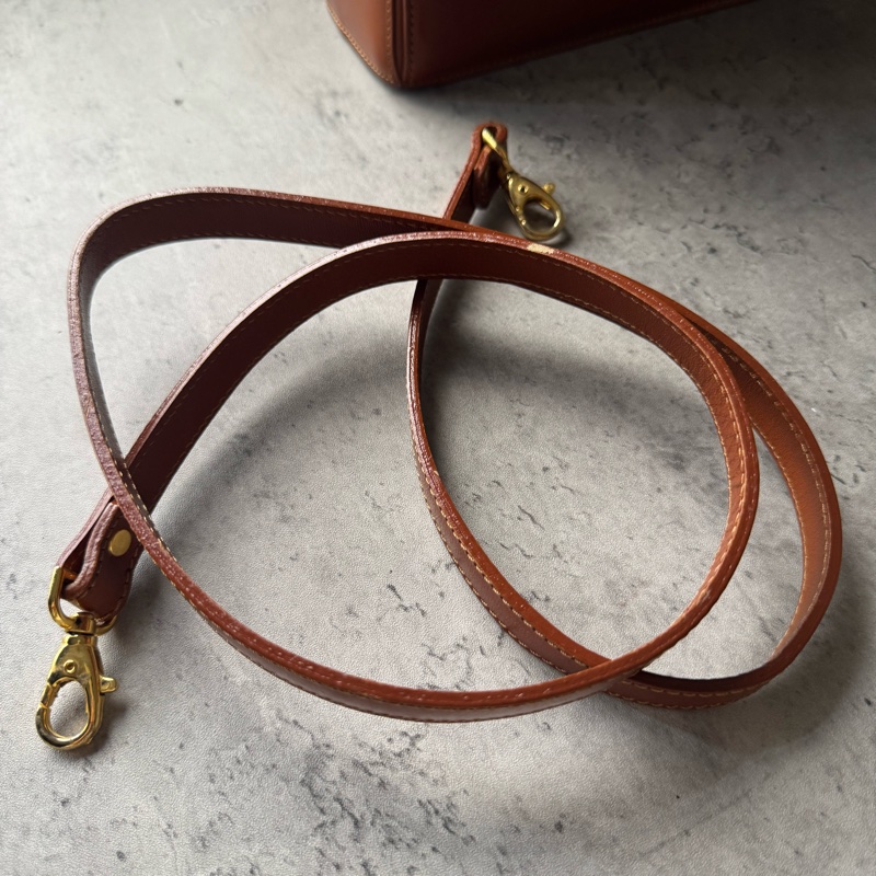 中古 Bally vintage 焦糖色 棕色 兩用包 真皮手袋 側背包 斜背包-21