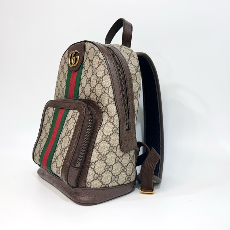 GUCCI原花拼綠紅綠織帶OPHIDIA雙G後背包547965-3