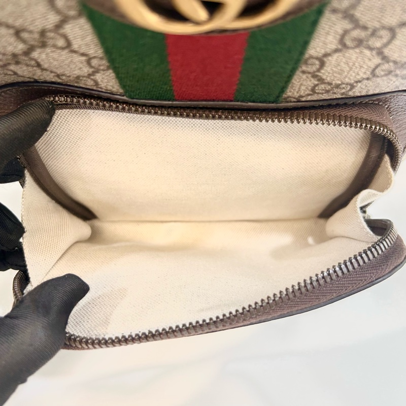 GUCCI原花拼綠紅綠織帶OPHIDIA雙G後背包547965-9