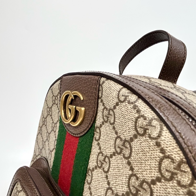 GUCCI原花拼綠紅綠織帶OPHIDIA雙G後背包547965-10