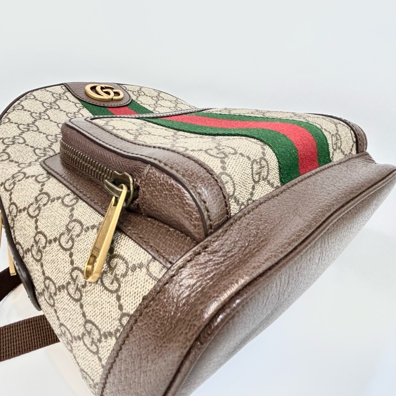 GUCCI原花拼綠紅綠織帶OPHIDIA雙G後背包547965-11
