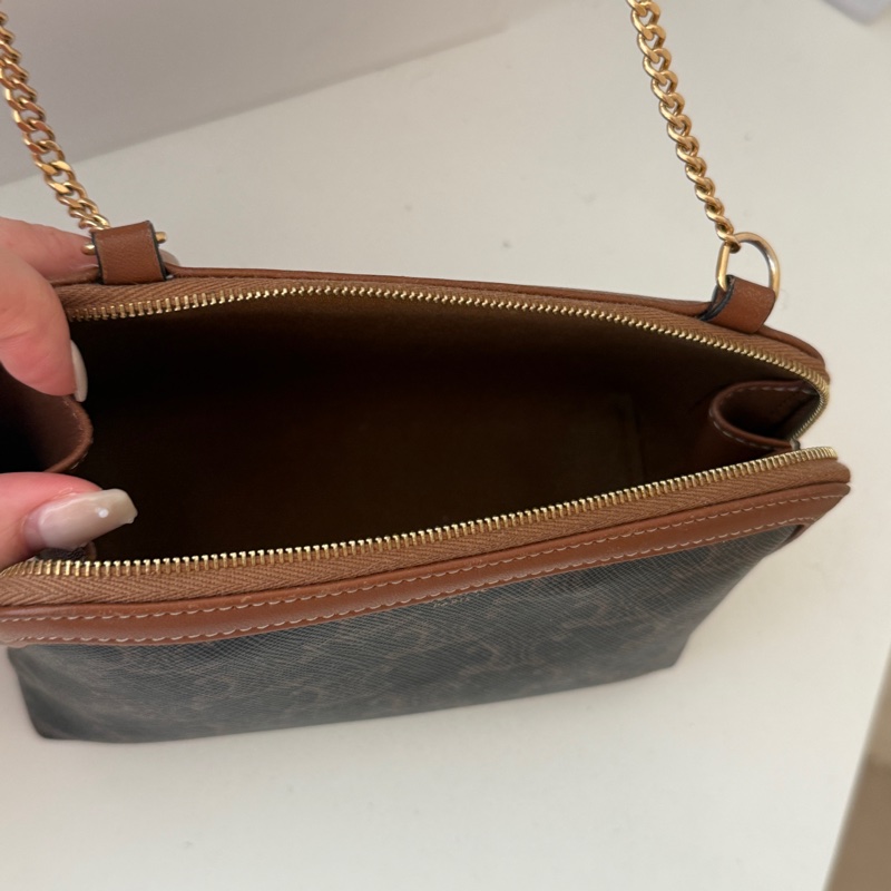 (已售出)Celine 老花貝殼包 全網最低價 小議可 貝殼包 mini 鏈條包 PVC金扣 老花-4