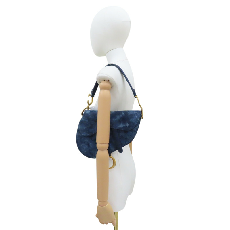 藍色 單寧布 Saddle 馬鞍包 肩背包-8