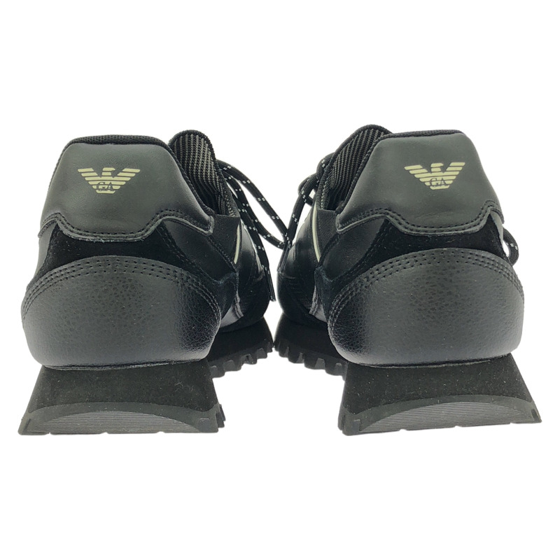 Emporio Armani X4X616 皮革運動鞋黑色運動鞋布料黑色二手男女通用-1
