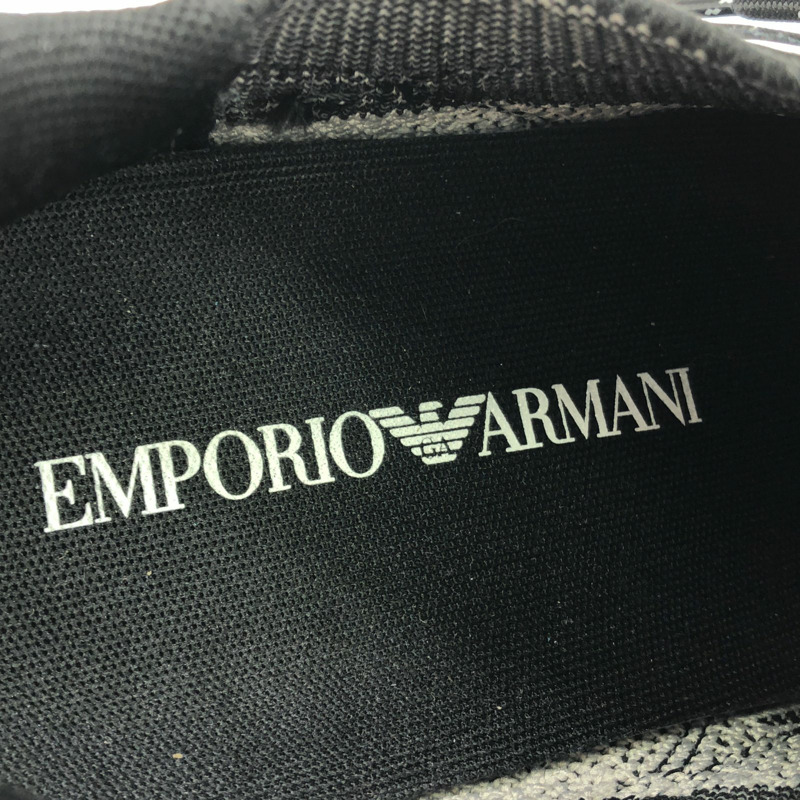 Emporio Armani X4X616 皮革運動鞋黑色運動鞋布料黑色二手男女通用-4