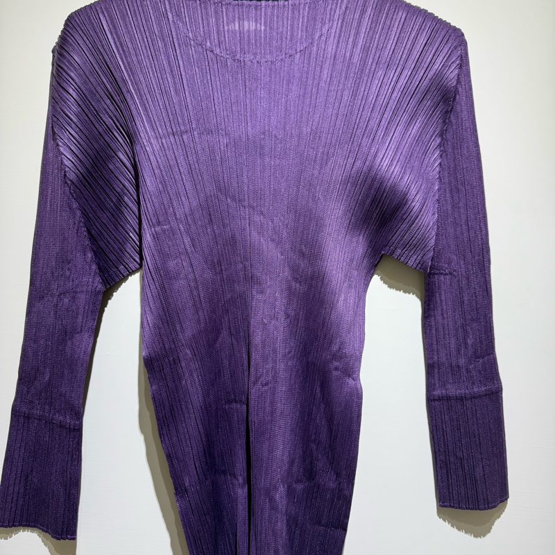 🌺PLEATS PLEASE ISSEY MIYAKE PP26-JK121深紫色2月季節色圓領長袖上衣🌺-1