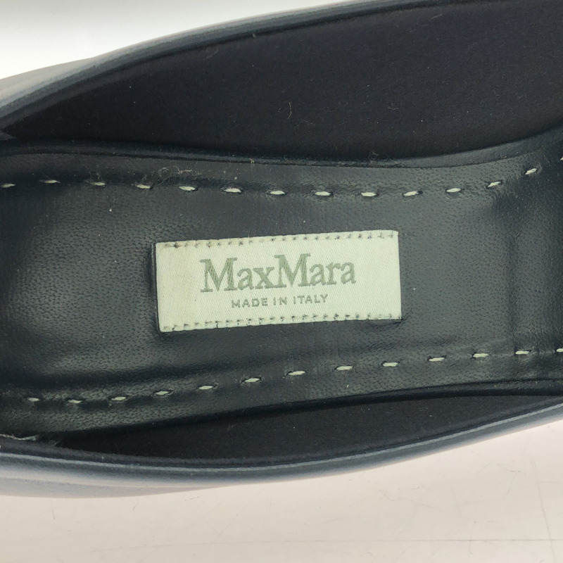 MAX MARA 海軍藍尖頭高跟鞋 女款 真皮 海軍藍 二手-5