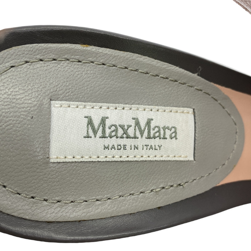 MAX MARA 尖頭高跟鞋 黑色 白色高跟鞋 皮革 黑色 二手 女士-5
