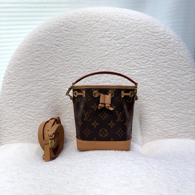 路易威登新款小水桶✨ M81266 LV原花Nano Noe束口水桶包M81266-6