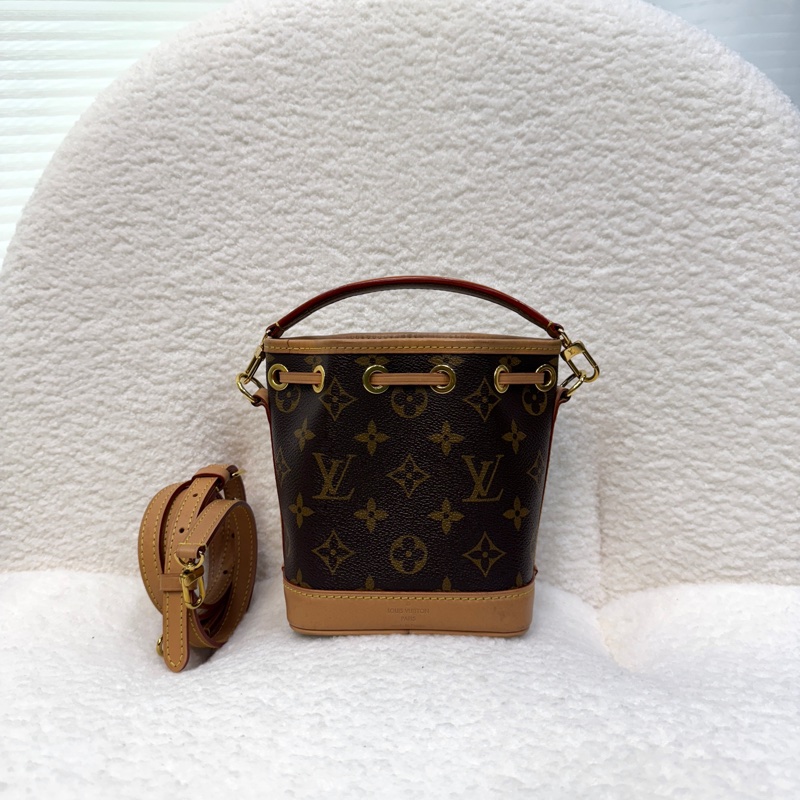 路易威登新款小水桶✨ M81266 LV原花Nano Noe束口水桶包M81266-7