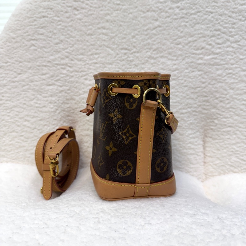 路易威登新款小水桶✨ M81266 LV原花Nano Noe束口水桶包M81266-8