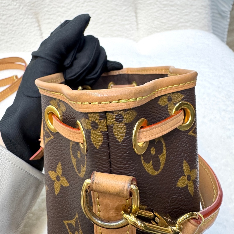 路易威登新款小水桶✨ M81266 LV原花Nano Noe束口水桶包M81266-17