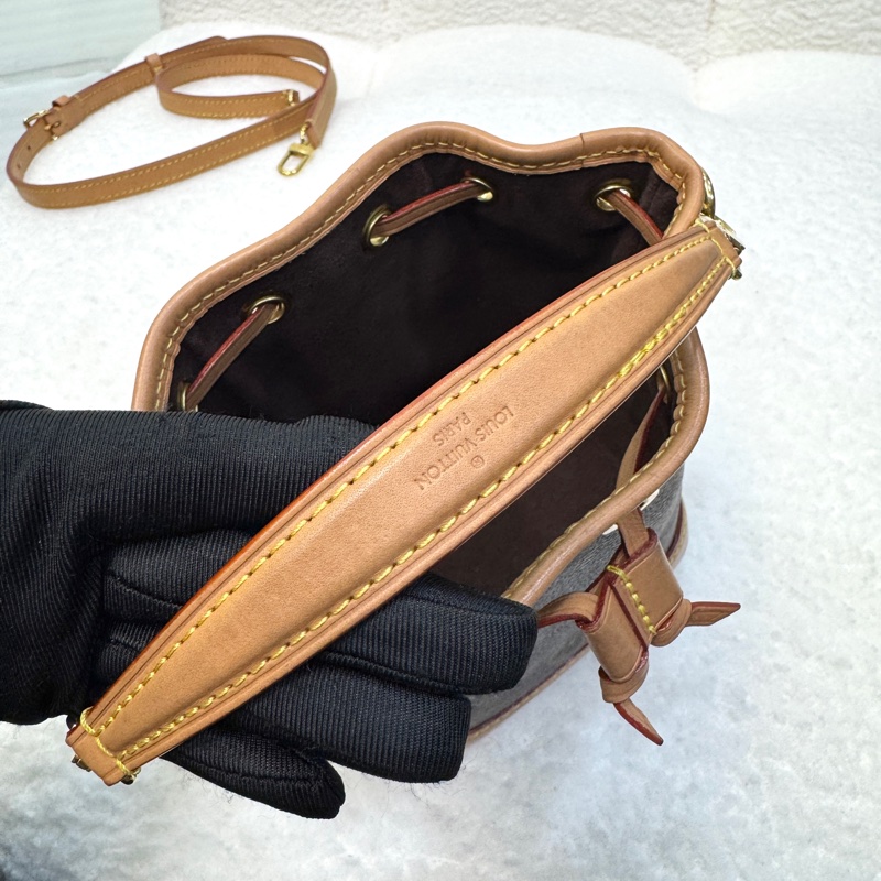 路易威登新款小水桶✨ M81266 LV原花Nano Noe束口水桶包M81266-28