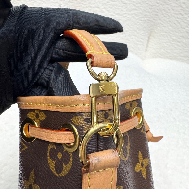 路易威登新款小水桶✨ M81266 LV原花Nano Noe束口水桶包M81266-32