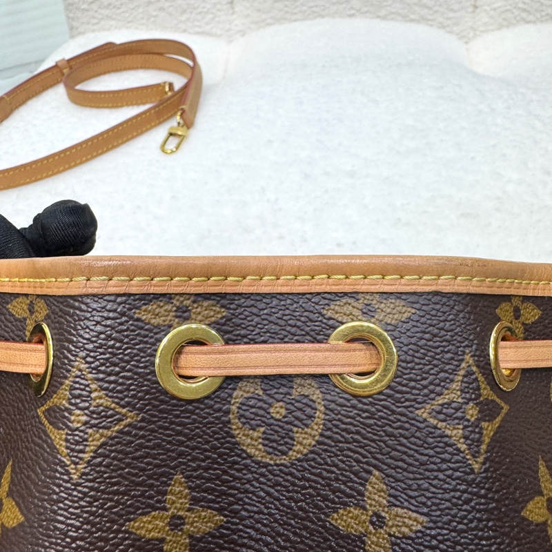 路易威登新款小水桶✨ M81266 LV原花Nano Noe束口水桶包M81266-38