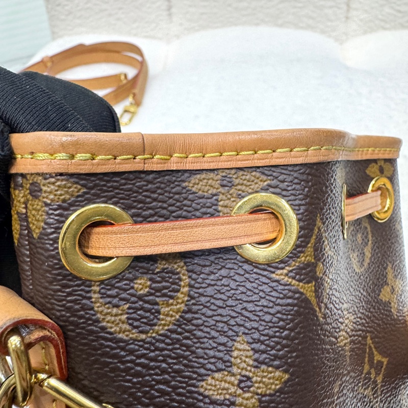 路易威登新款小水桶✨ M81266 LV原花Nano Noe束口水桶包M81266-39