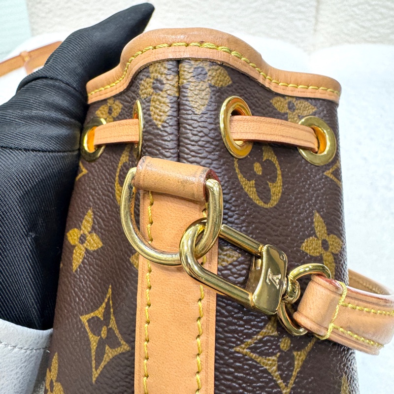 路易威登新款小水桶✨ M81266 LV原花Nano Noe束口水桶包M81266-41