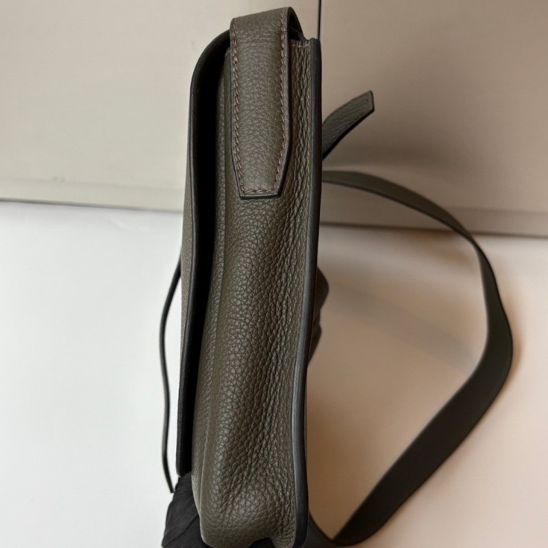 Hermes Steve light 灰綠皮革斜背包-5