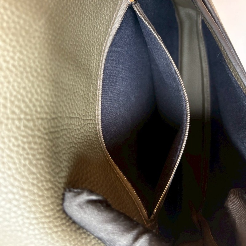 Hermes Steve light 灰綠皮革斜背包-15