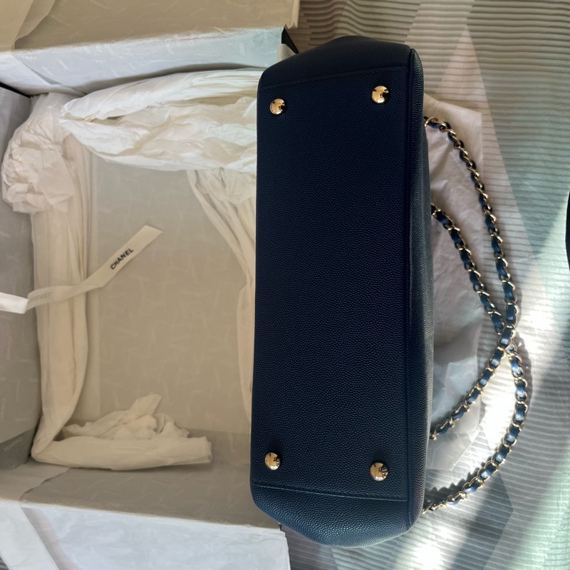 chenal 藍色郵差包-9