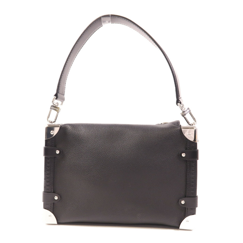 LOUIS VUITTON 牛皮皮革Side Trunk MM銀扣手挽肩背兩用袋-1