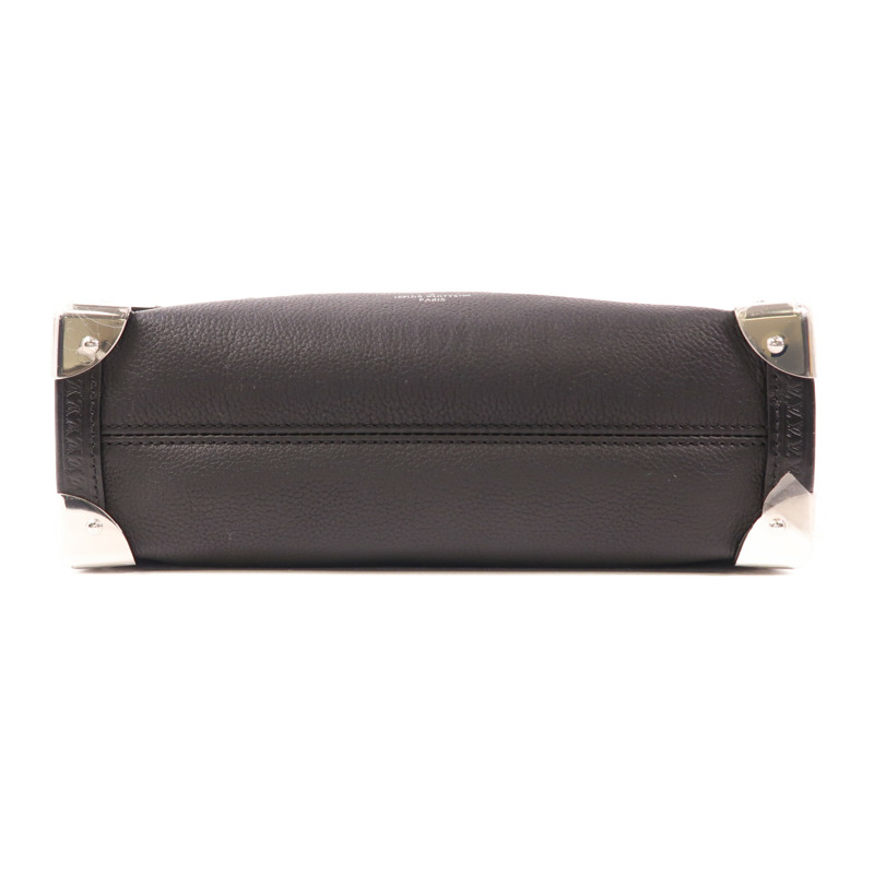 LOUIS VUITTON 牛皮皮革Side Trunk MM銀扣手挽肩背兩用袋-3