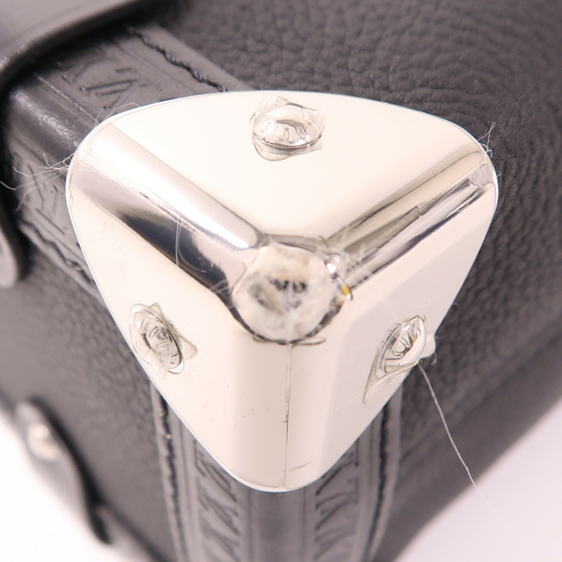 LOUIS VUITTON 牛皮皮革Side Trunk MM銀扣手挽肩背兩用袋-6
