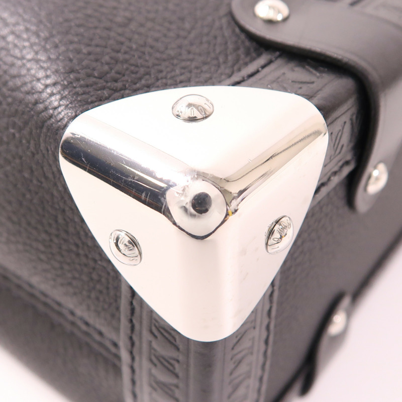 LOUIS VUITTON 牛皮皮革Side Trunk MM銀扣手挽肩背兩用袋-7
