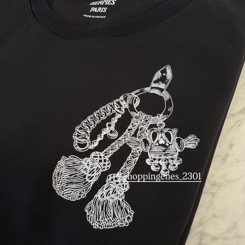 愛馬仕 Hermes 全新品 2025最新款 重磅短袖上衣 黑色 尺寸36-5