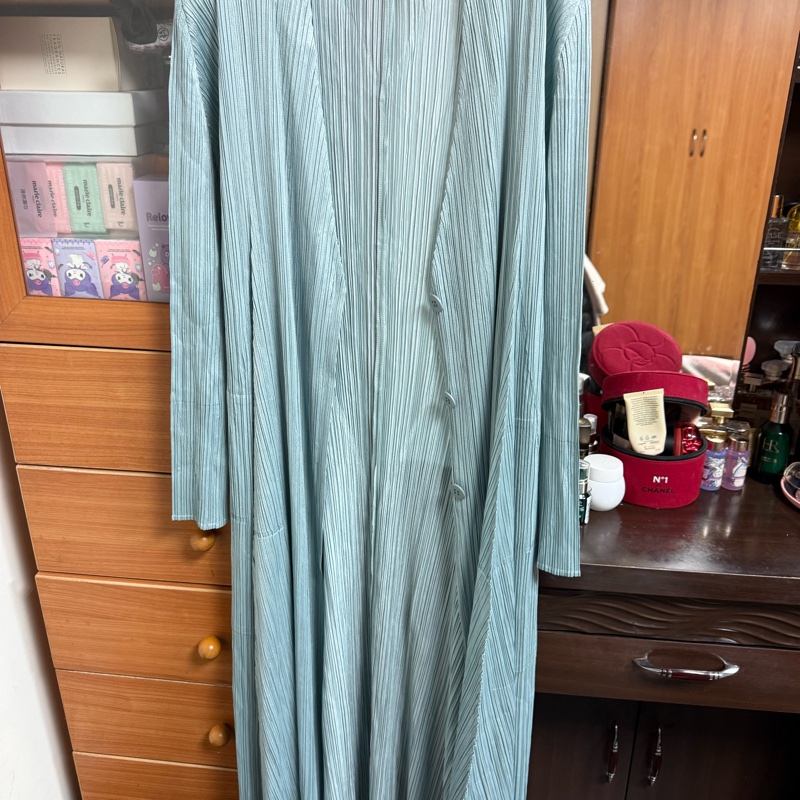 🌺PLEATS PLEASE ISSEY MIYAKE PP18-JA163灰藍色11月季節色開釦大衣🌺-0