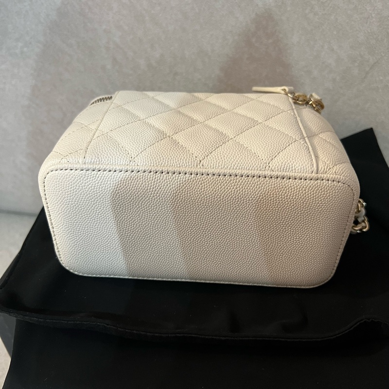 Chanel Vanity Case bag Irony White-5