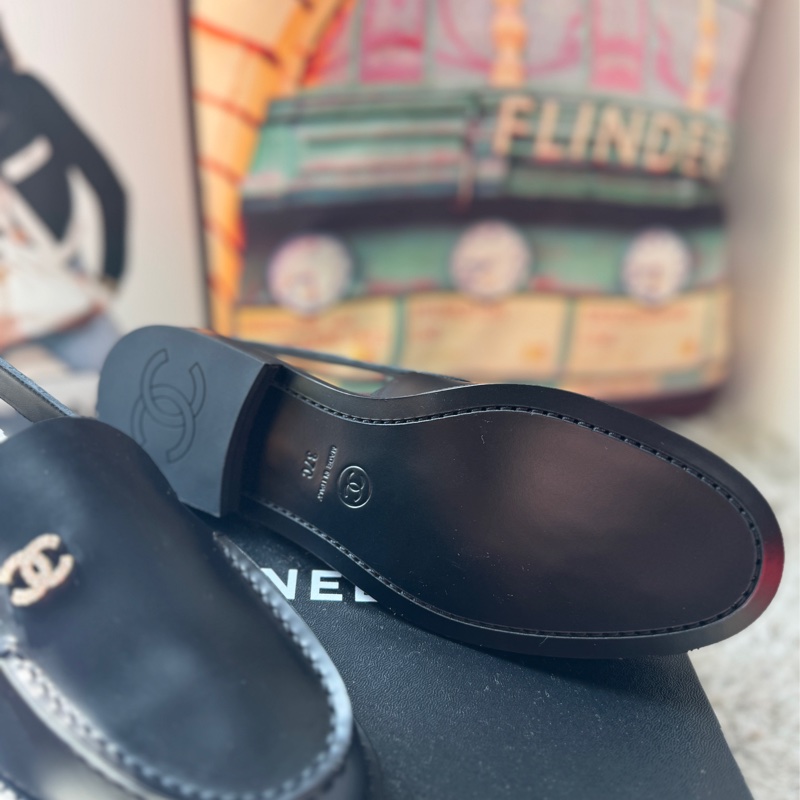 CHANEL香奈儿 25P 圓頭搭扣樂福鞋slingback-4