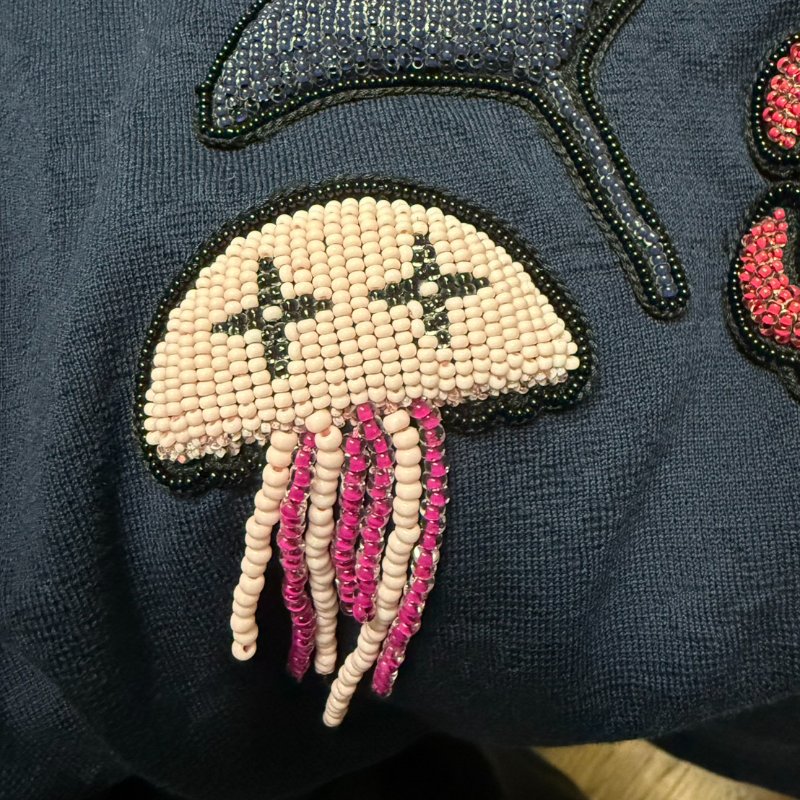 LV T-SHIRT 圓領 海洋動物系列 monogram logo 短袖 S 號 深藍-6