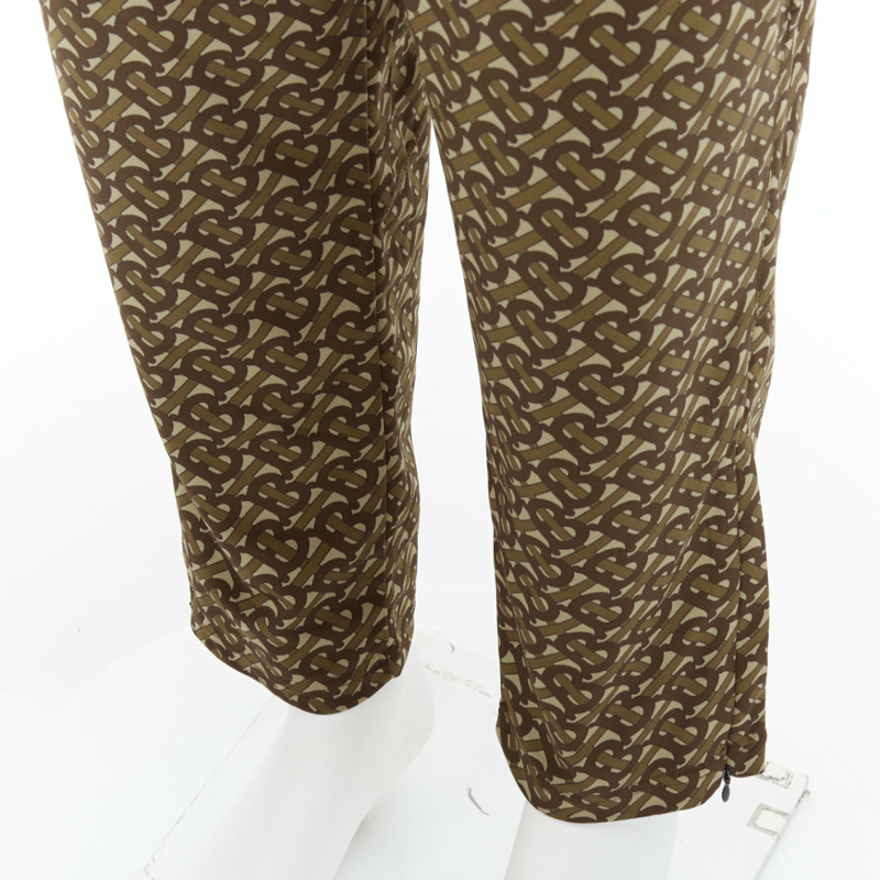 BURBERRY brown Raine TB logo monogram red patch jogger pants XL-6