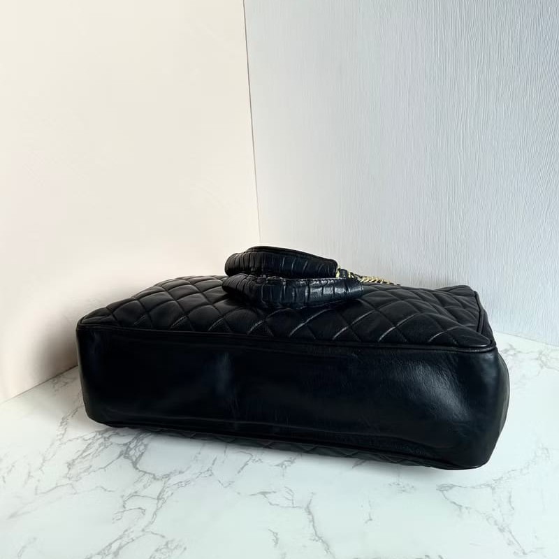 【LA LUNE】絕版中古包 Chanel 黑色經典托特包 單肩包 側背包 古董包 復古包-8