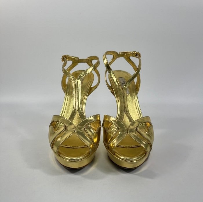 PRADA 金色高跟涼鞋36.5-5