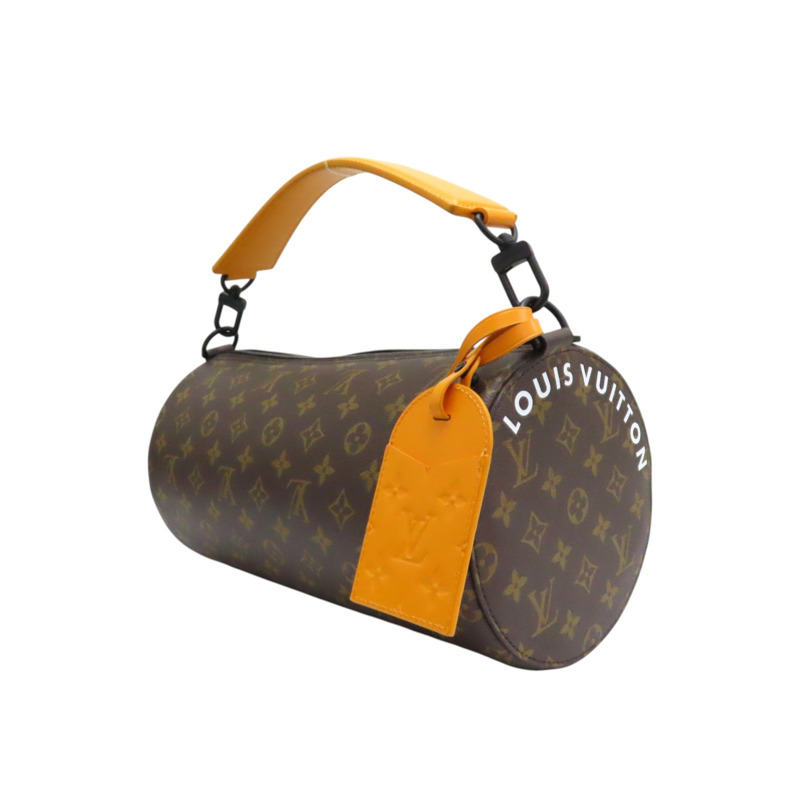 棕色 原花帆布 Soft Polochon MM 兩用包【LOUIS VUITTON LV 路易威登】 M46691-2