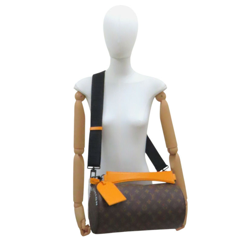 棕色 原花帆布 Soft Polochon MM 兩用包【LOUIS VUITTON LV 路易威登】 M46691-10