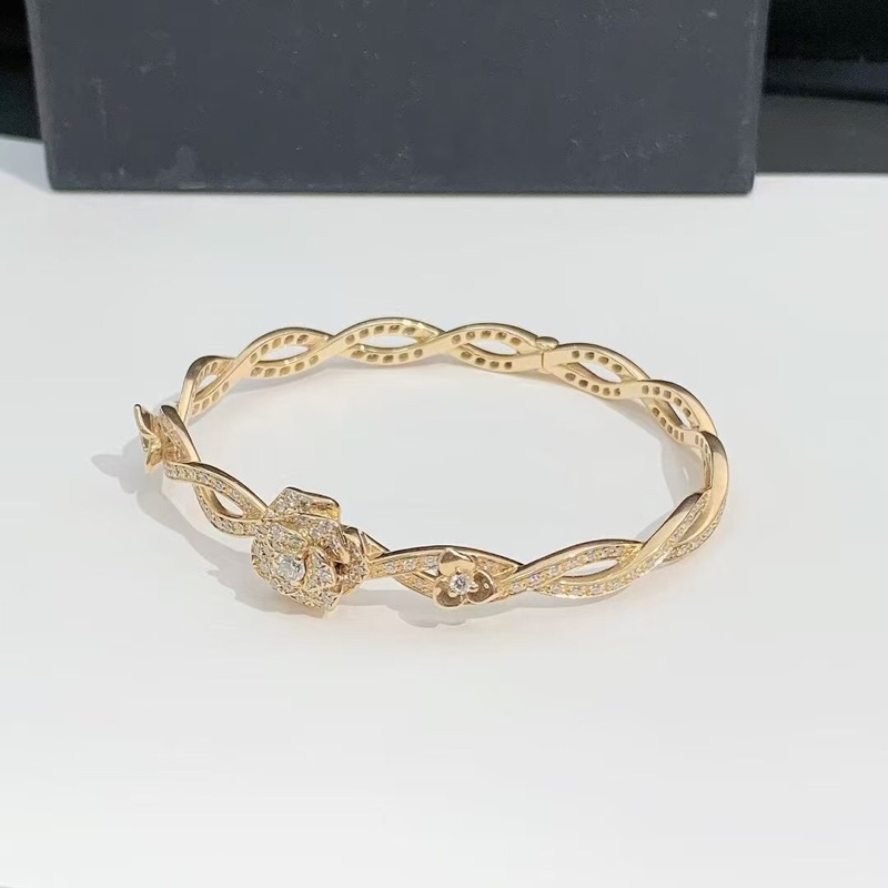 Piaget伯爵Rose玫瑰花系列滿鑽18K玫瑰金鑽石手鐲 尺寸16號 2020年購入-1