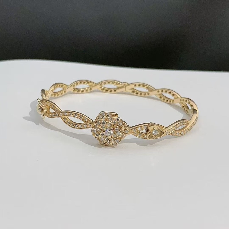 Piaget伯爵Rose玫瑰花系列滿鑽18K玫瑰金鑽石手鐲 尺寸16號 2020年購入-3