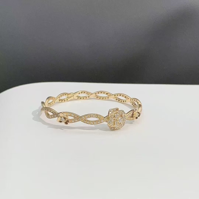 Piaget伯爵Rose玫瑰花系列滿鑽18K玫瑰金鑽石手鐲 尺寸16號 2020年購入-4