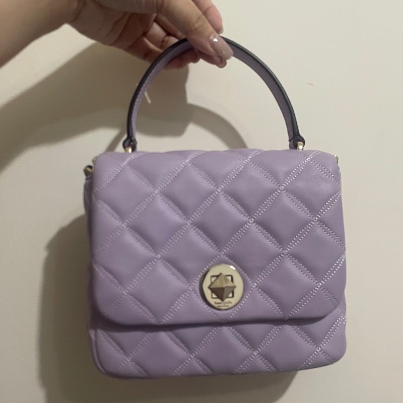 Kate spade 菱格小方包 紫-0