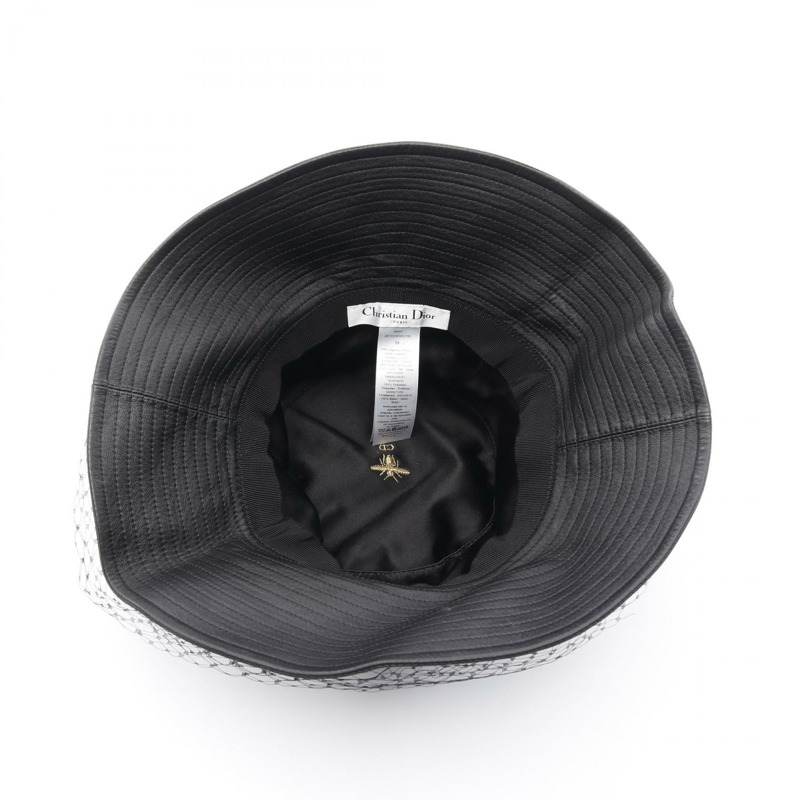 Dior TEDDY‐D 帽子 皮革 絲綢 黑色 二手 女士-2