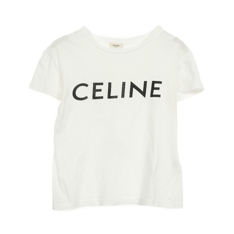 CELINE 標誌 T 卹 X237370E 棉白色二手女款