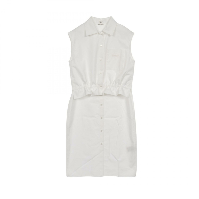 HERMES 洋裝 #34 無袖 3E0565DT 棉質 白色 白色 二手 女士-0