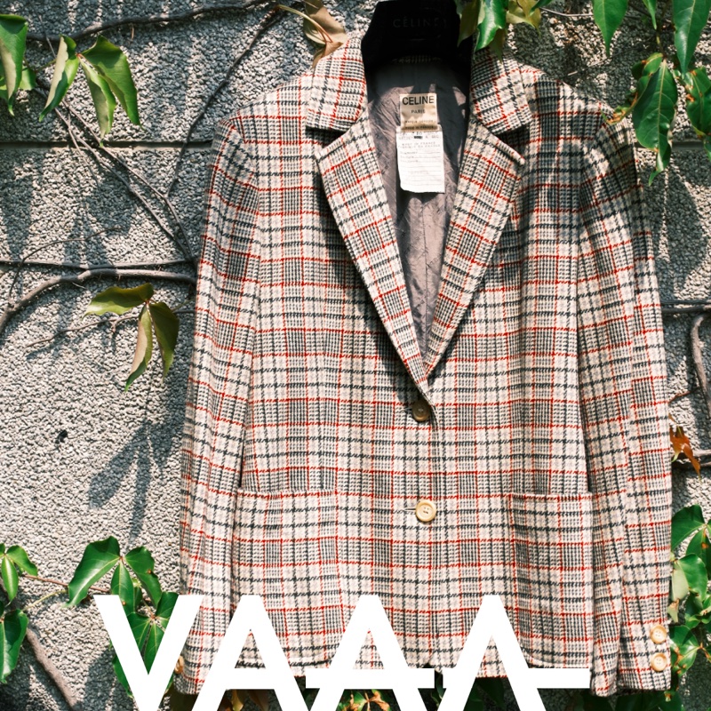 CELINE 1980S Céline Vipianag設計 經典格紋羊毛西裝外套 EU40 📌 含有Legit 真品鑑定書-1